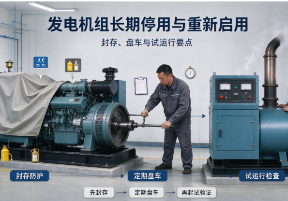发电机组长期停用与重新启用：封存、盘车与试运行要点