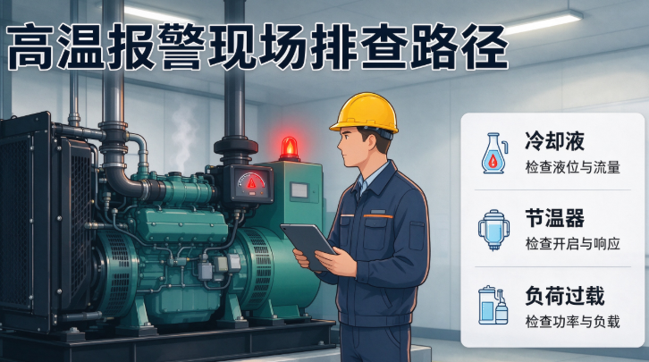 发电机组高温报警的现场排查路径：冷却液、节温器与负荷过载