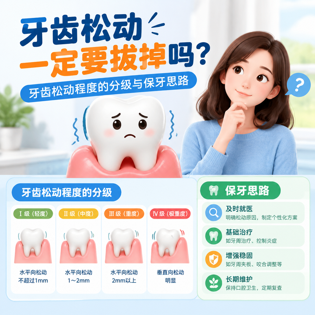 牙齿松动一定要拔掉吗？牙齿松动程度的分级与保牙思路