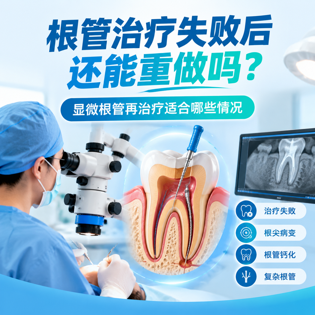 根管治疗失败后还能重做吗？显微根管再治疗适合哪些情况