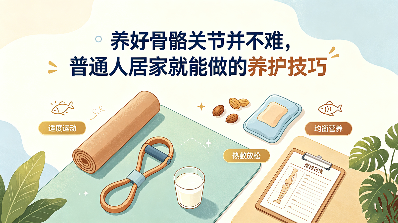 养好骨骼关节并不难，普通人居家就能做的养护技巧