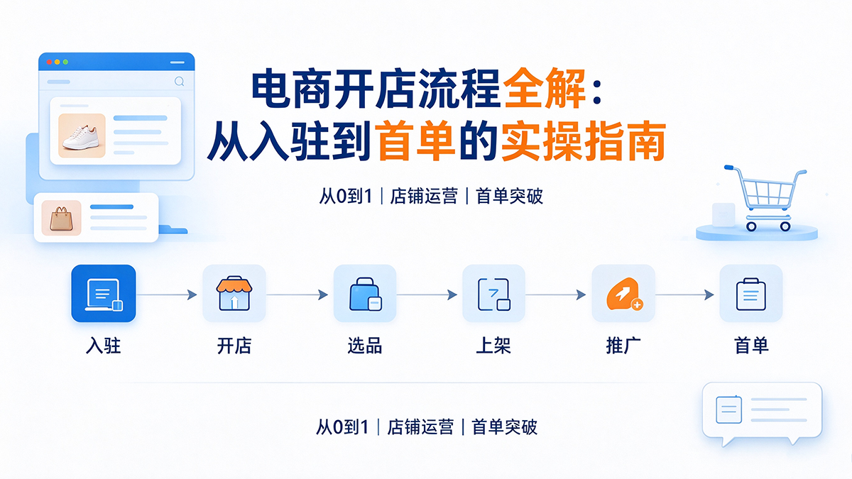 电商开店流程全解：从入驻到首单的实操指南