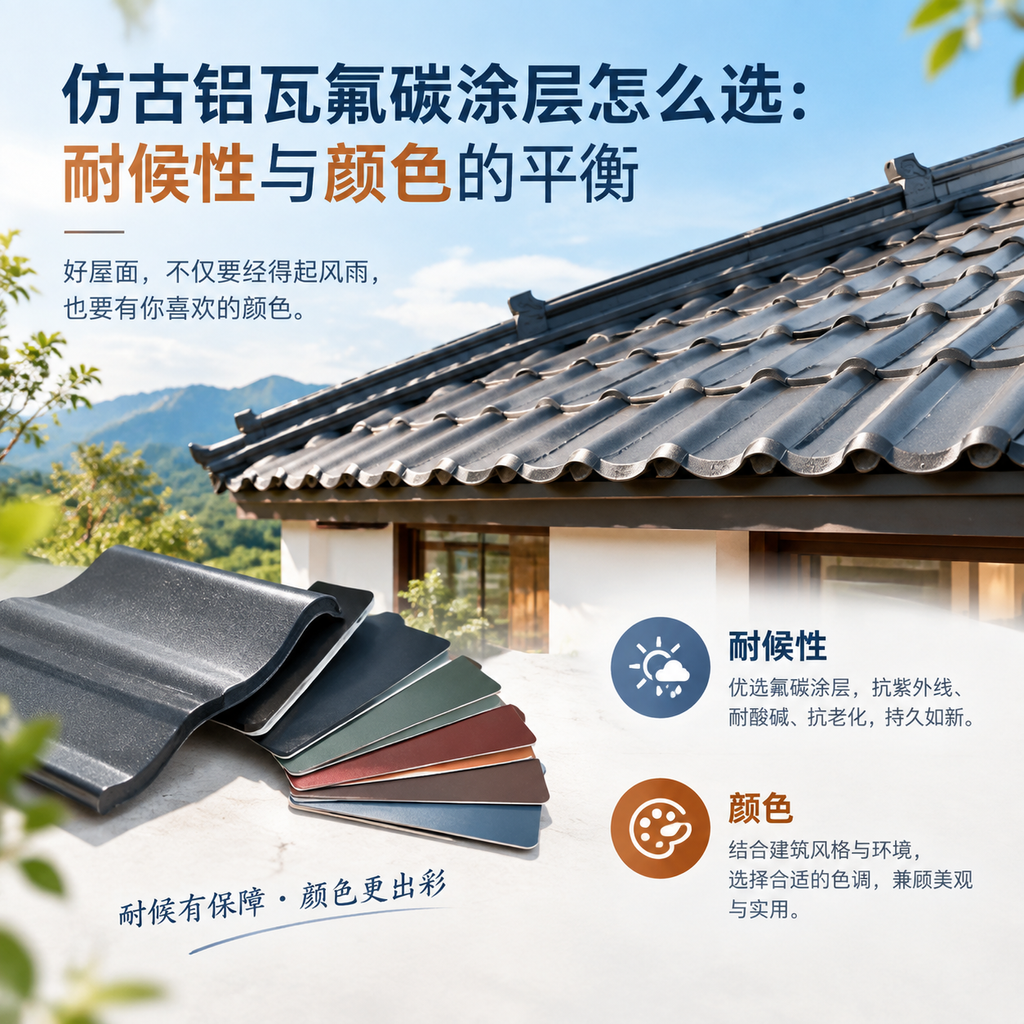 仿古铝瓦氟碳涂层怎么选：耐候性与颜色的平衡