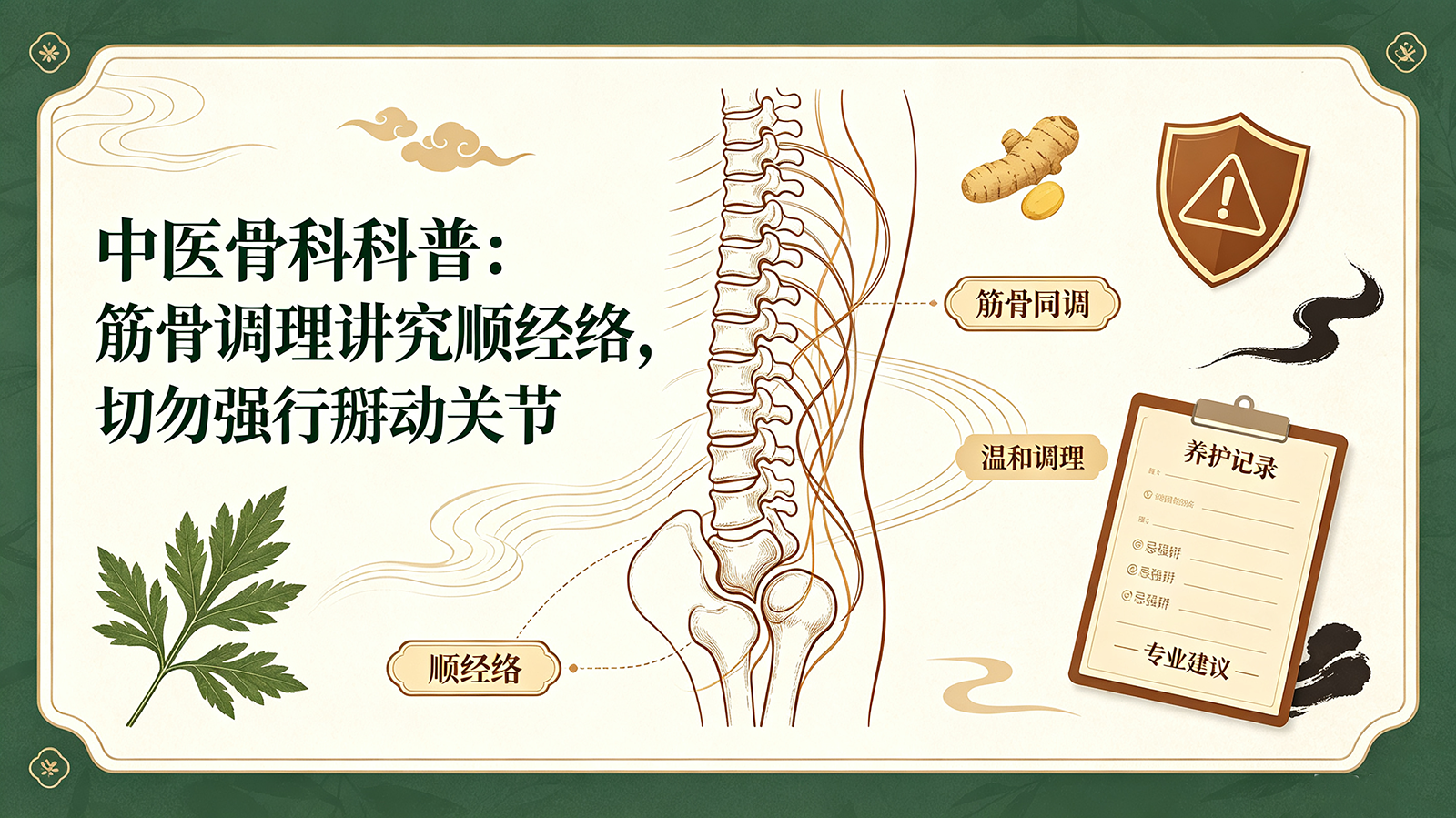 中医骨科科普：筋骨调理讲究顺经络，切勿强行掰动关节