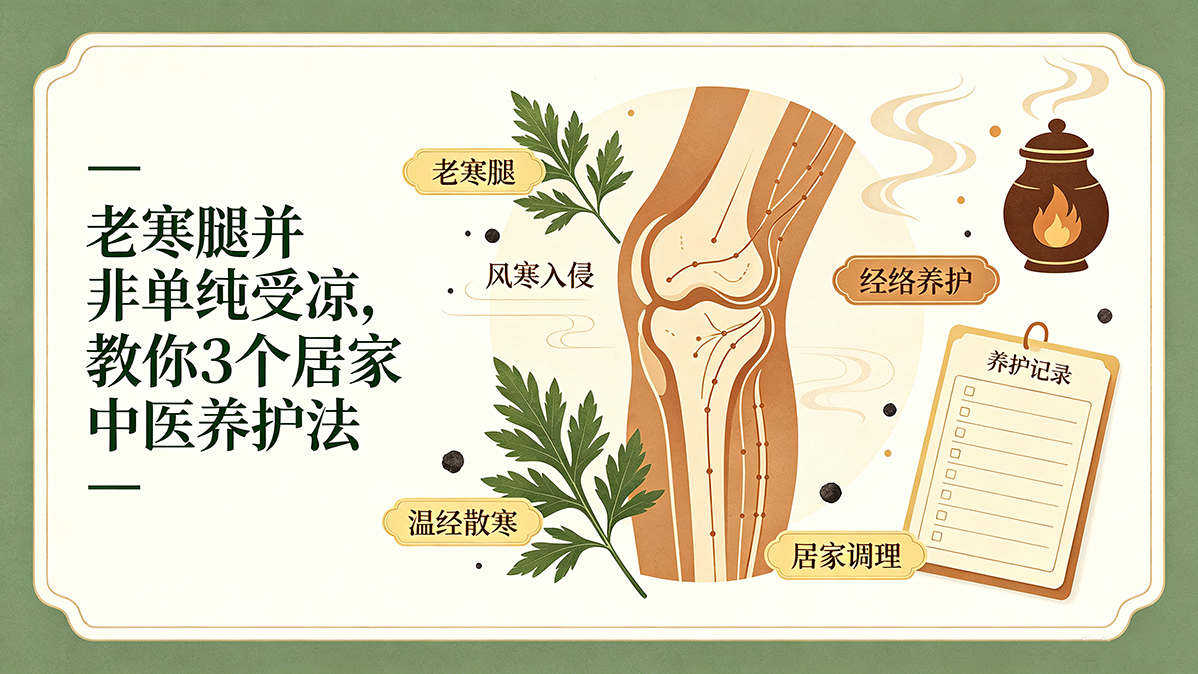 老寒腿并非单纯受凉，教你3个居家中医养护法