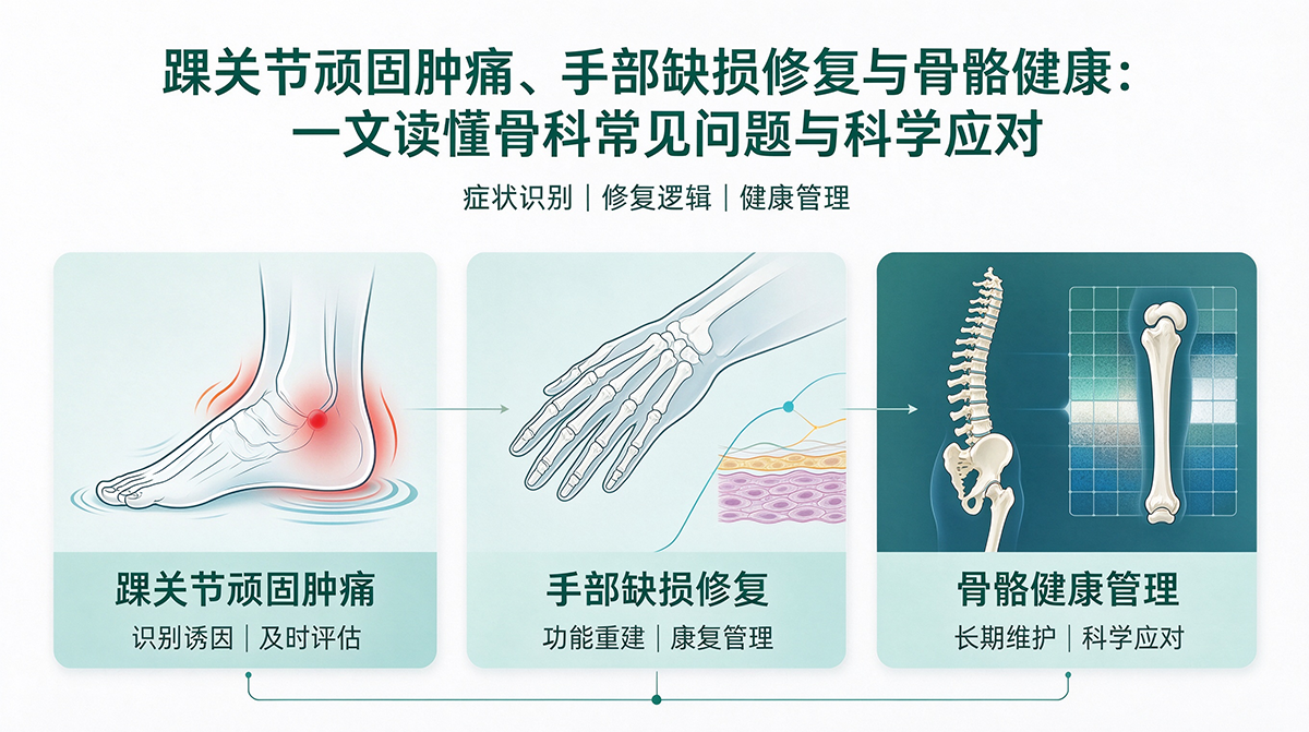 踝关节顽固肿痛、手部缺损修复与骨骼健康：一文读懂骨科常见问题与科学应对