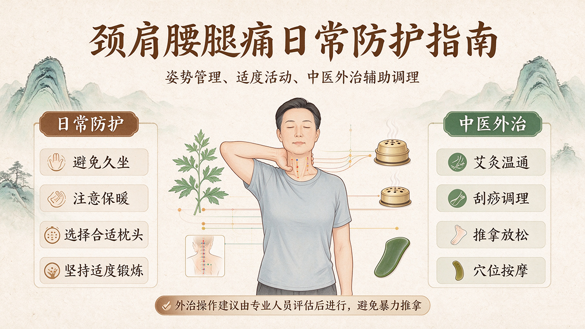 颈肩腰腿痛如何日常防护？从姿势管理到中医外治的实用指南