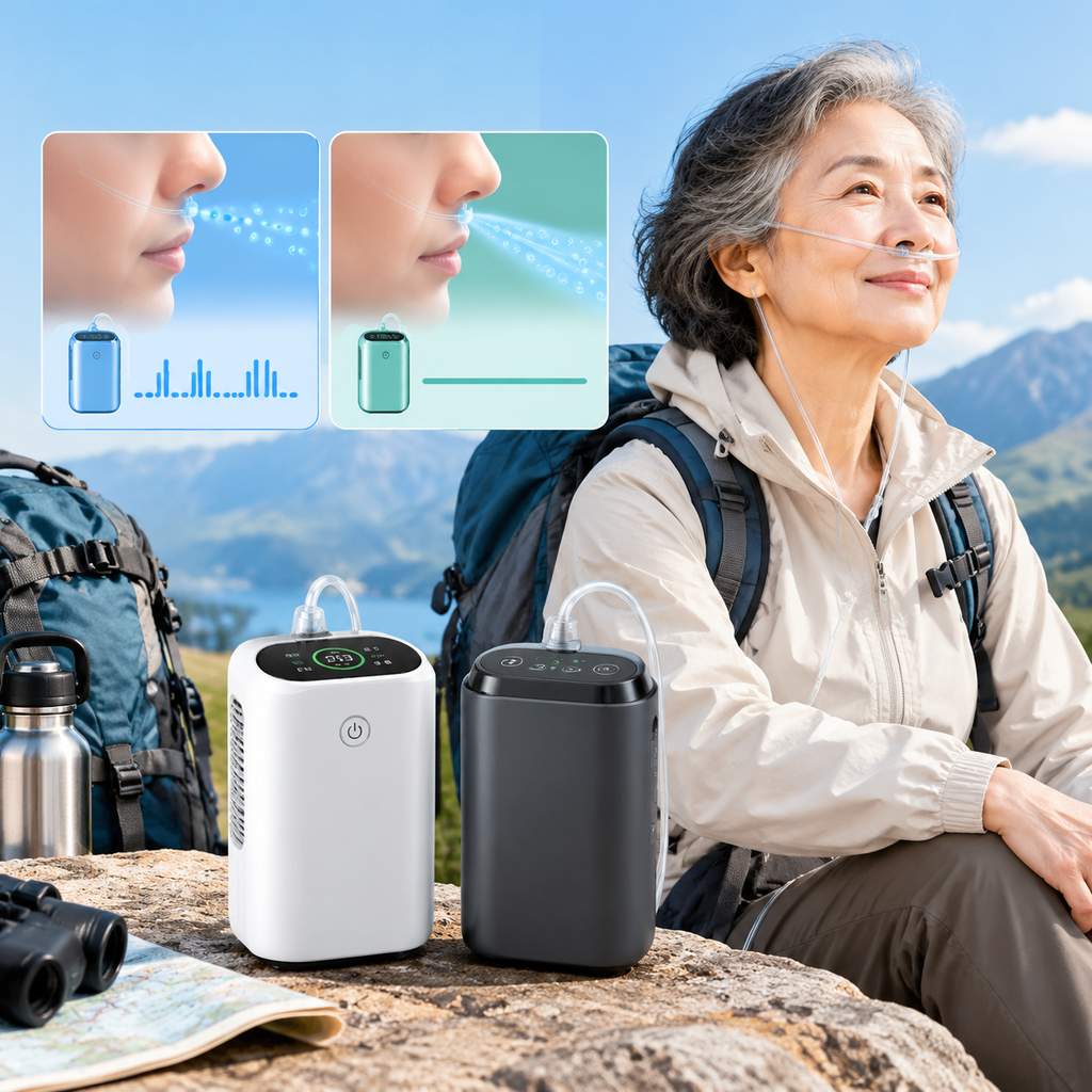 便携式制氧机脉冲供氧与连续流差在哪？出门携带怎么挑