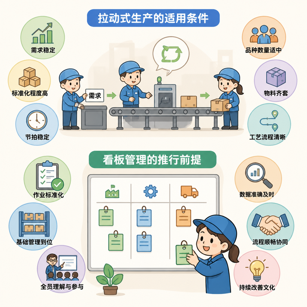 拉动式生产与看板管理的适用条件与推行前提