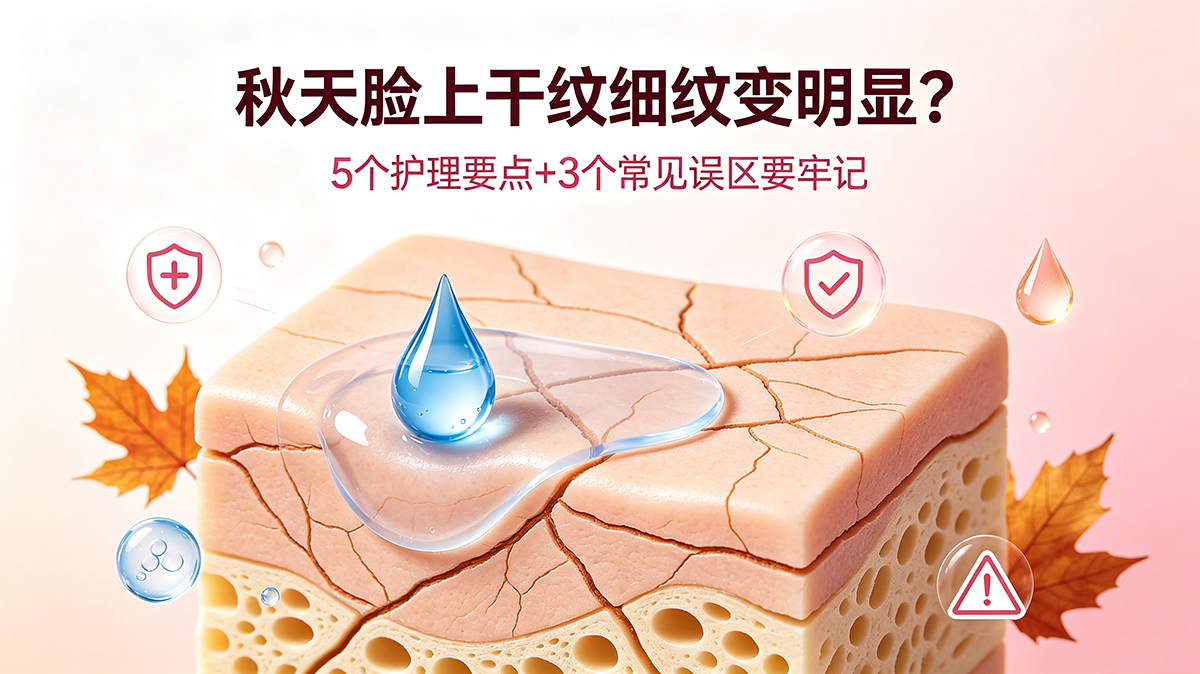 秋天脸上干纹细纹变明显？5个护理要点+3个常见误区要牢记