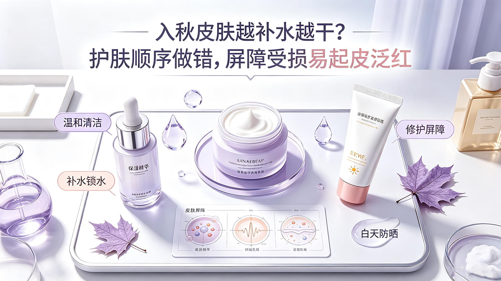 入秋皮肤越补水越干？护肤顺序做错，屏障受损易起皮泛红