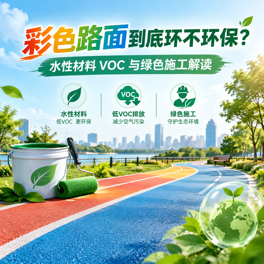 彩色路面到底环不环保？水性材料 VOC 与绿色施工解读