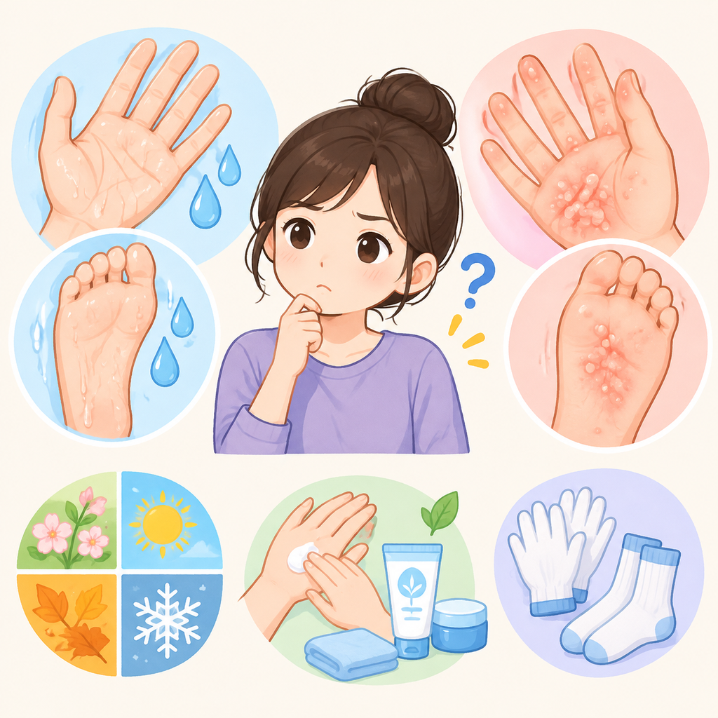 手足多汗与小水疱怎么分辨？汗疱疹的季节特点与护理要点