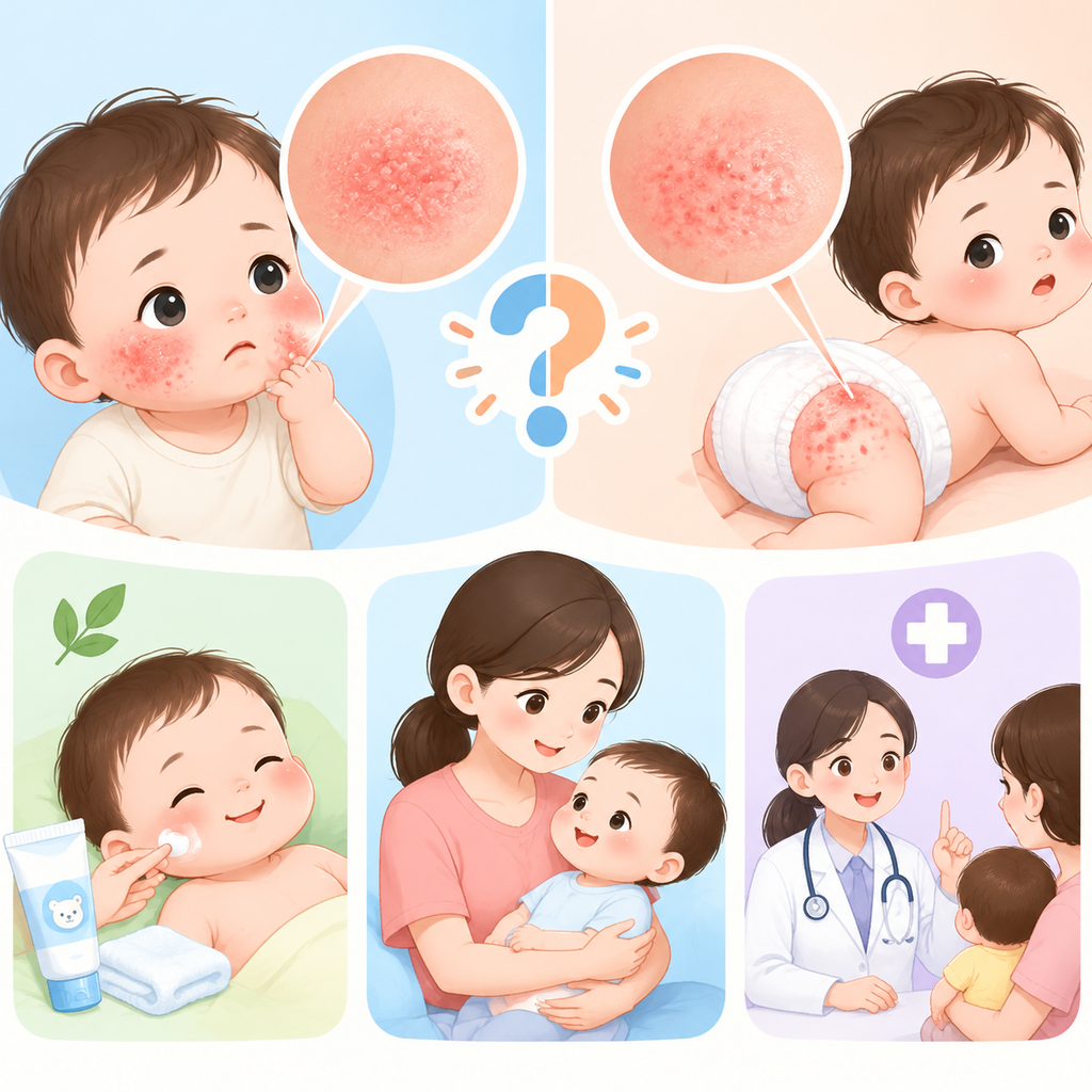 婴儿湿疹和尿布疹怎么区分？0—3 岁婴幼儿皮肤护理与就医时机