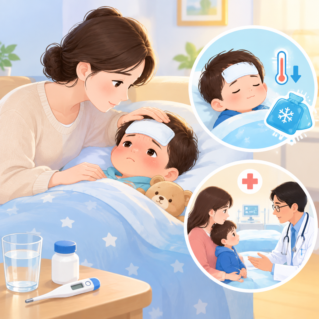 小儿发热家庭处理：退烧时机与就医指征