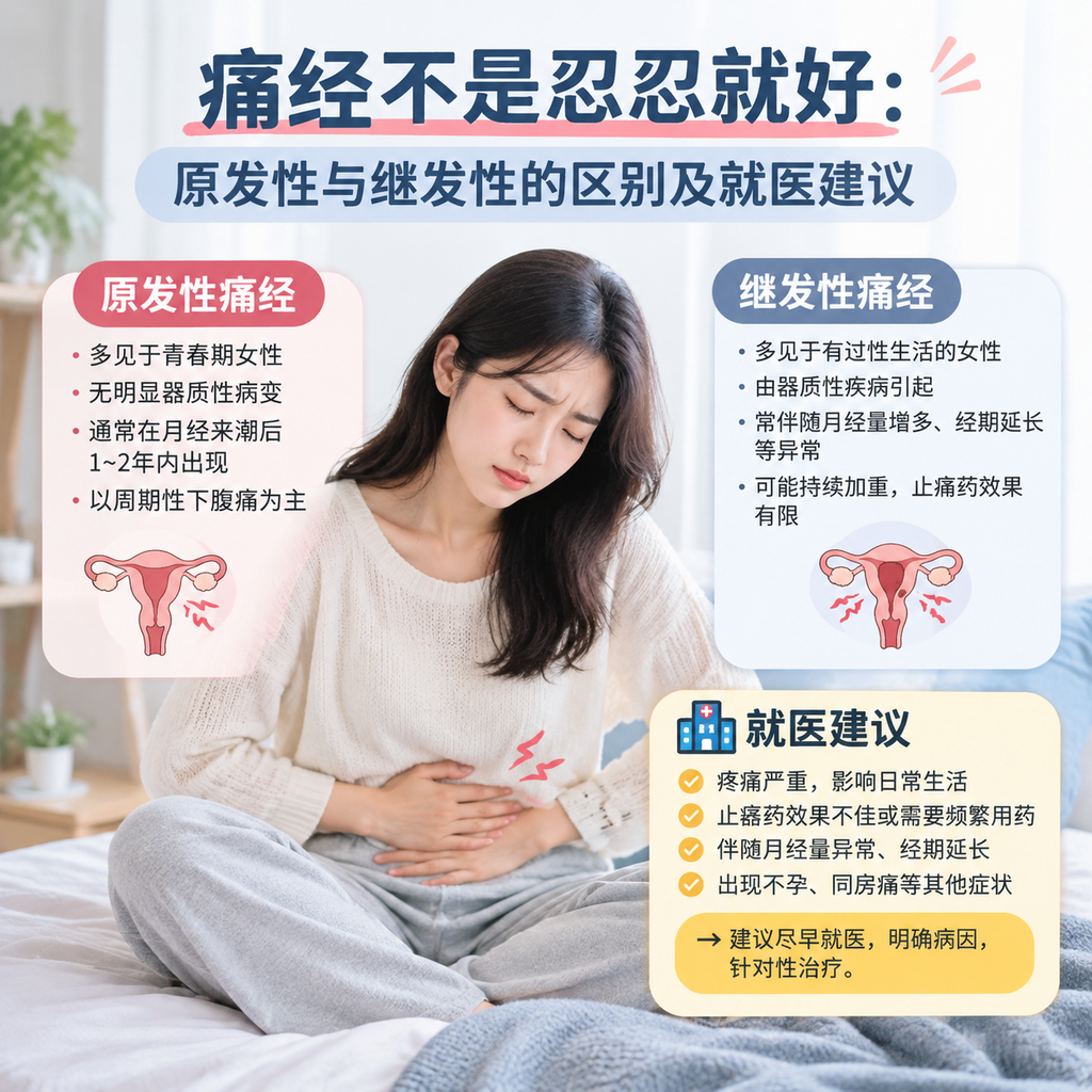 痛经不是忍忍就好：原发性与继发性的区别及就医建议