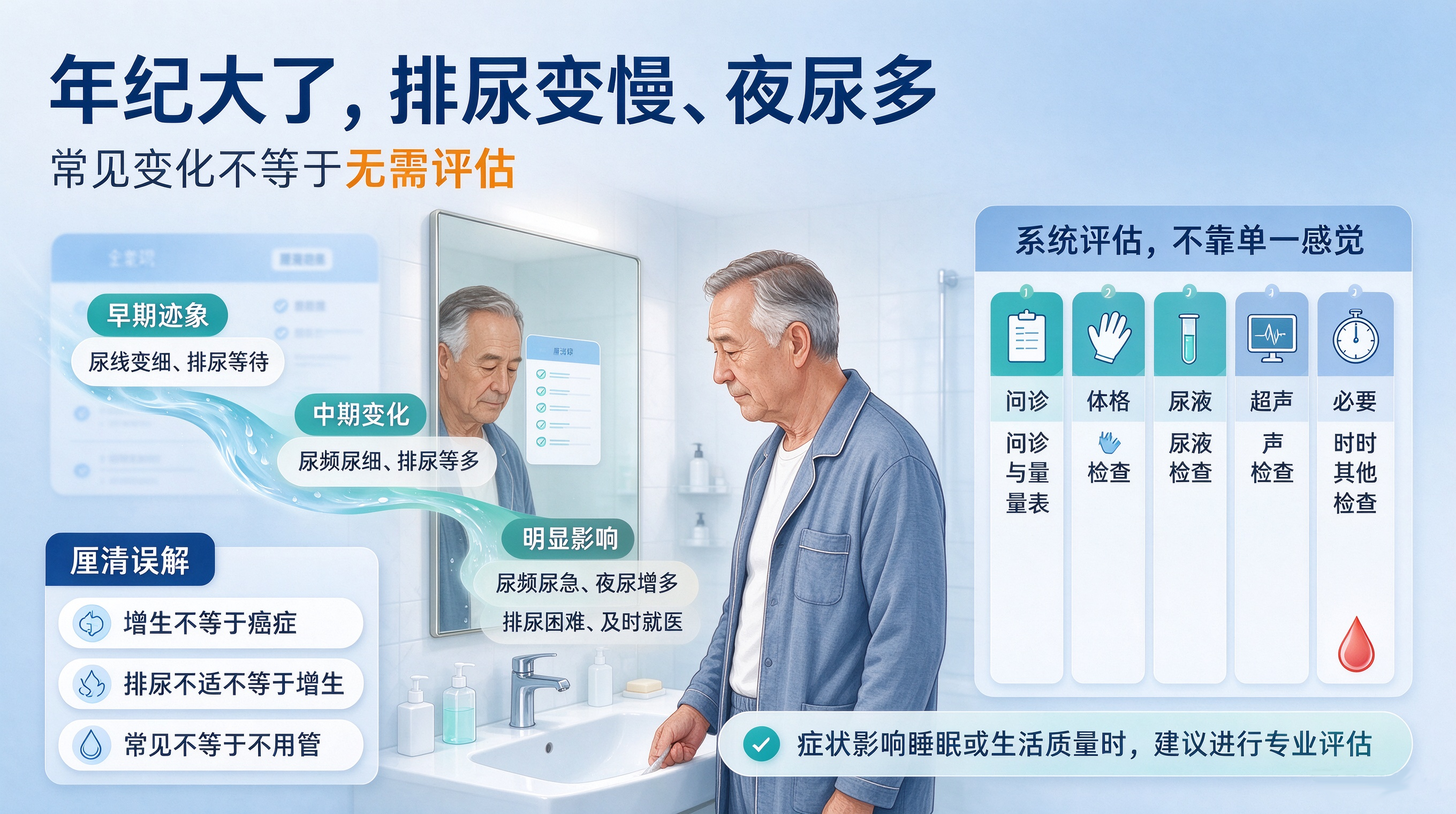 前列腺增生是怎么回事？不同年龄段排尿变化的一般理解