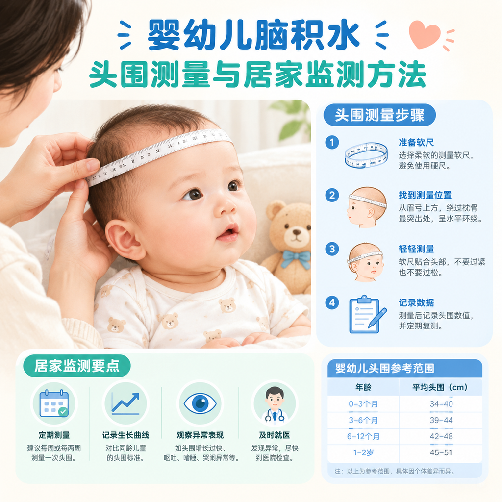 婴幼儿脑积水头围测量与居家监测方法