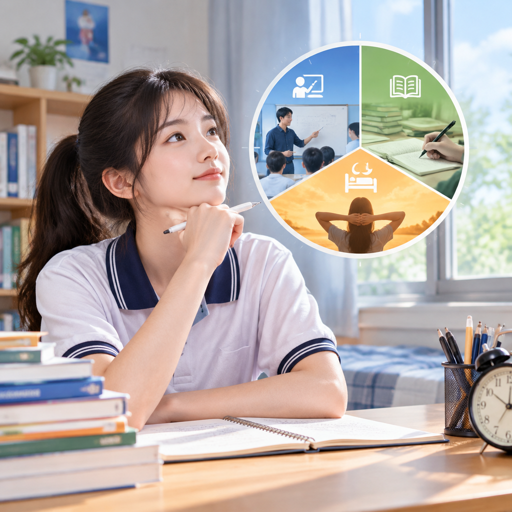 准高三暑假的三个月，补课、自学与休息的时间配比参考
