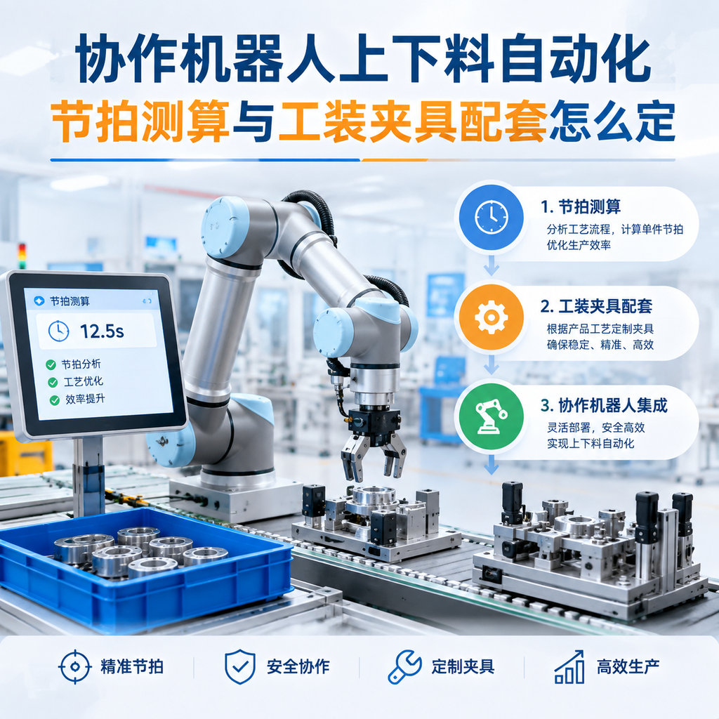 协作机器人上下料自动化：节拍测算与工装夹具配套怎么定