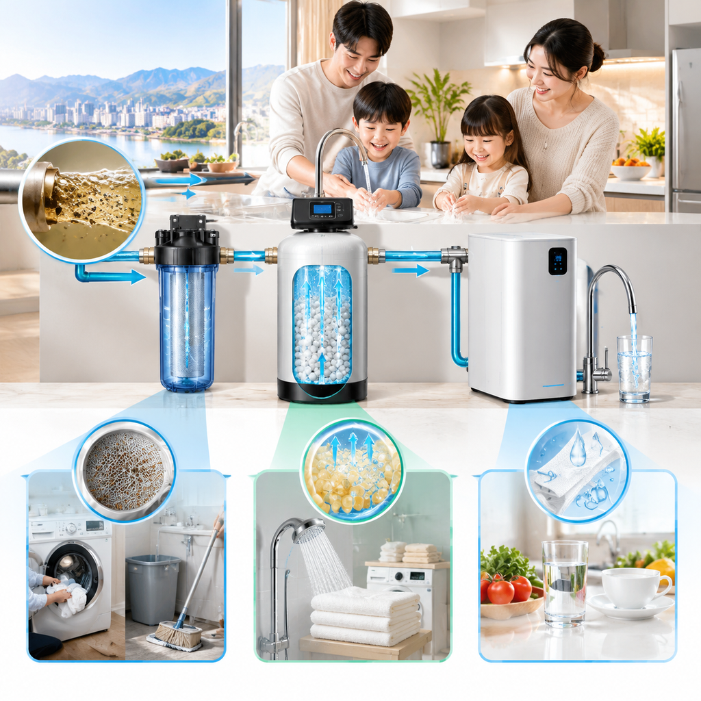 银川家庭用水怎么处理？前置过滤、中央软水与末端净水的作用边界