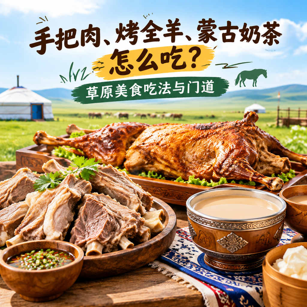 手把肉、烤全羊、蒙古奶茶怎么吃？草原美食吃法与门道