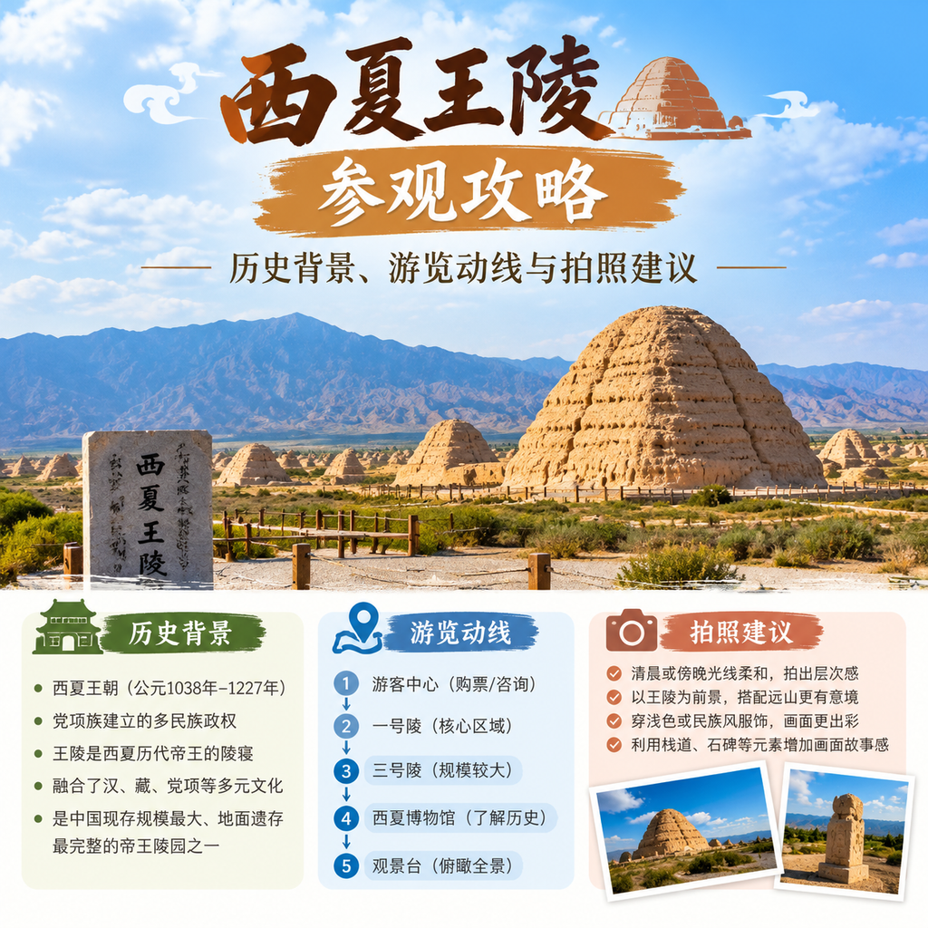 西夏王陵参观攻略：历史背景、游览动线与拍照建议