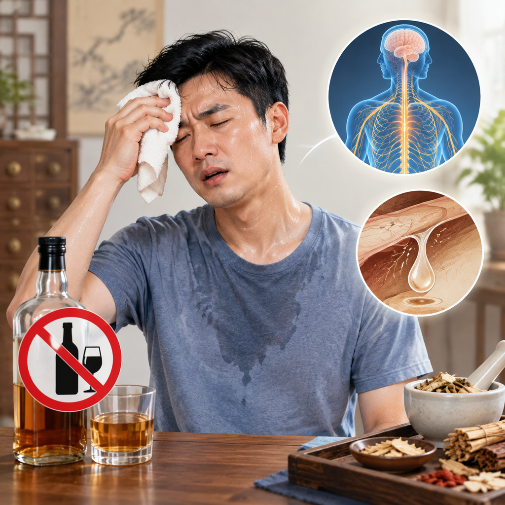 戒酒后为什么浑身出汗？中医讲酒精伤津与自主神经