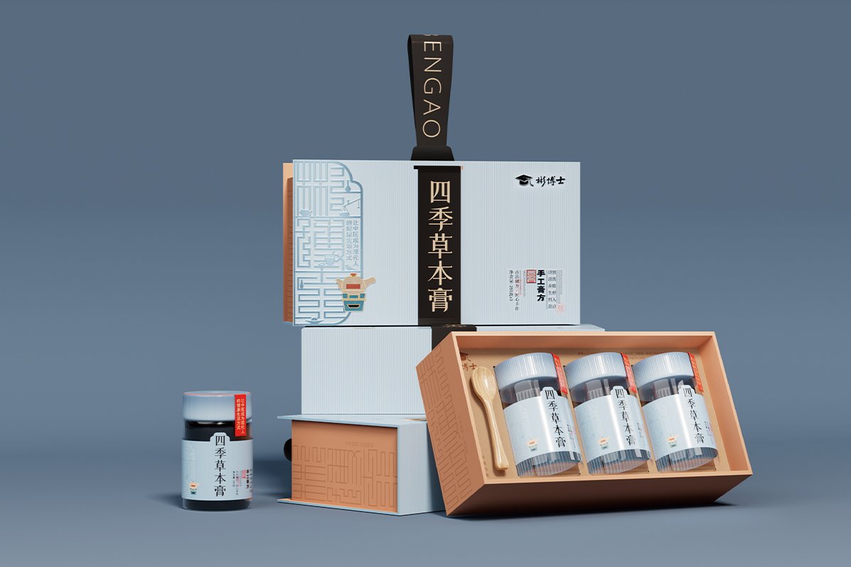 四季草本膏包装设计方案：宋式美学与现代养生礼赠的融合创新