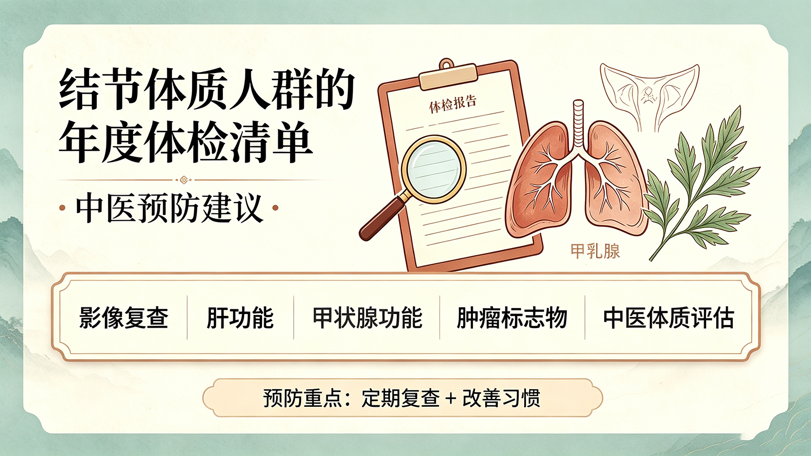 结节体质人群的年度体检清单与中医预防建议