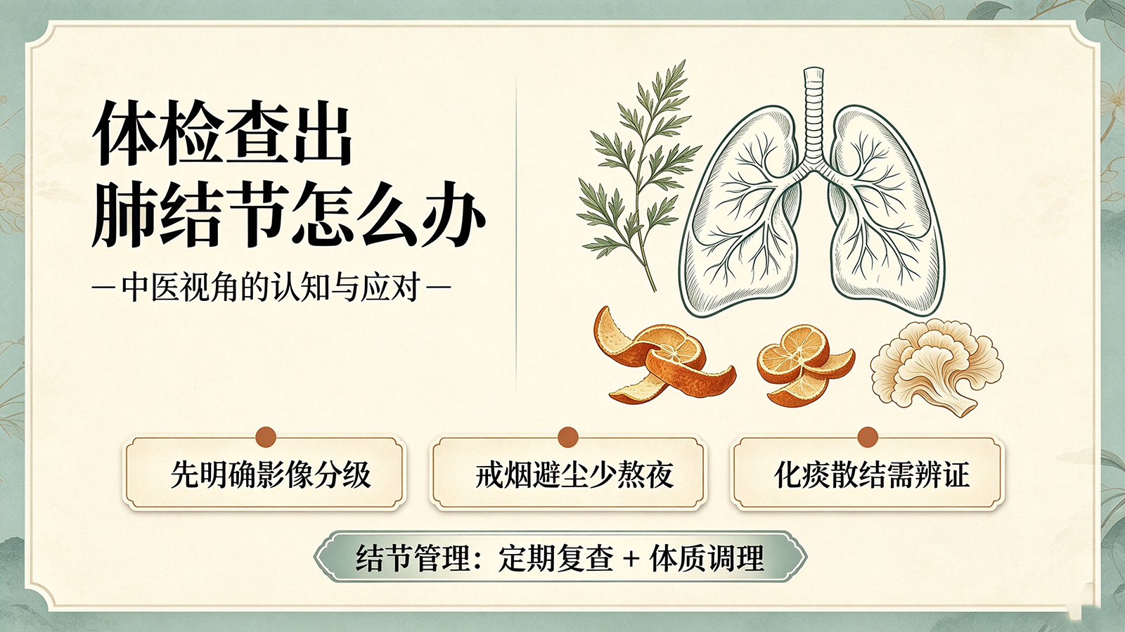 体检查出肺结节怎么办——中医视角的认知与应对