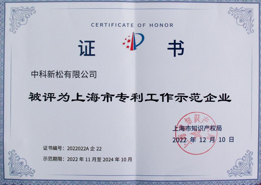 上海市专利工作示范企业