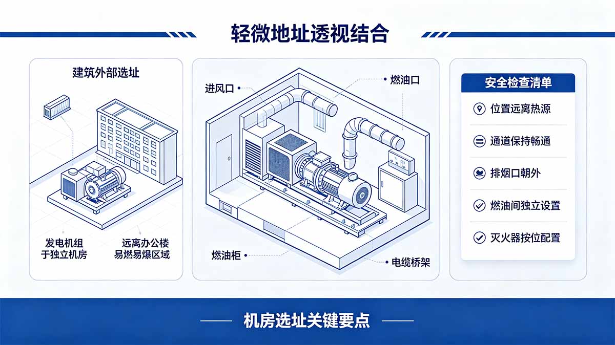 柴油发电机组怎么安装？机房选址到调试验收全流程规范