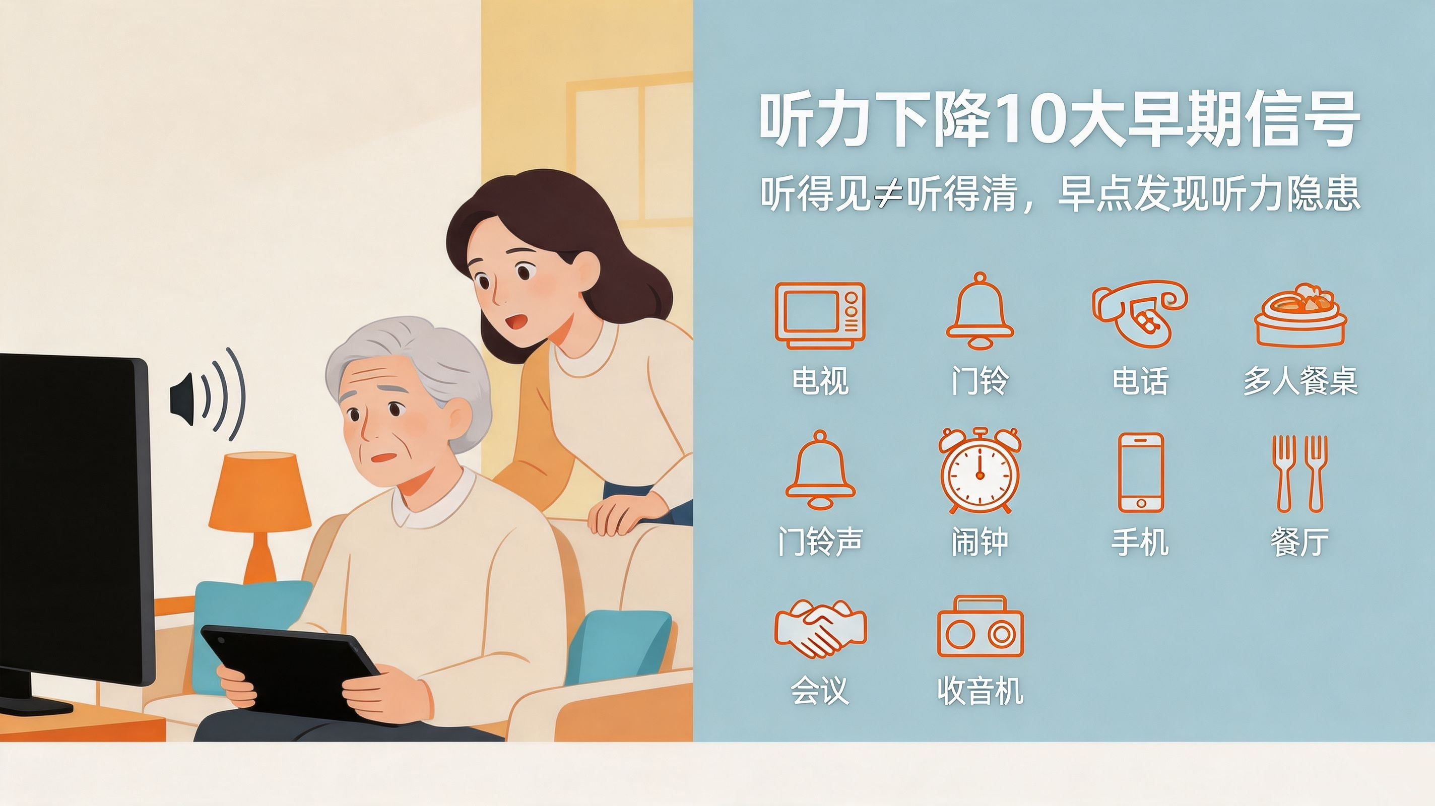 家人出现这些表现，可能是听力出了问题