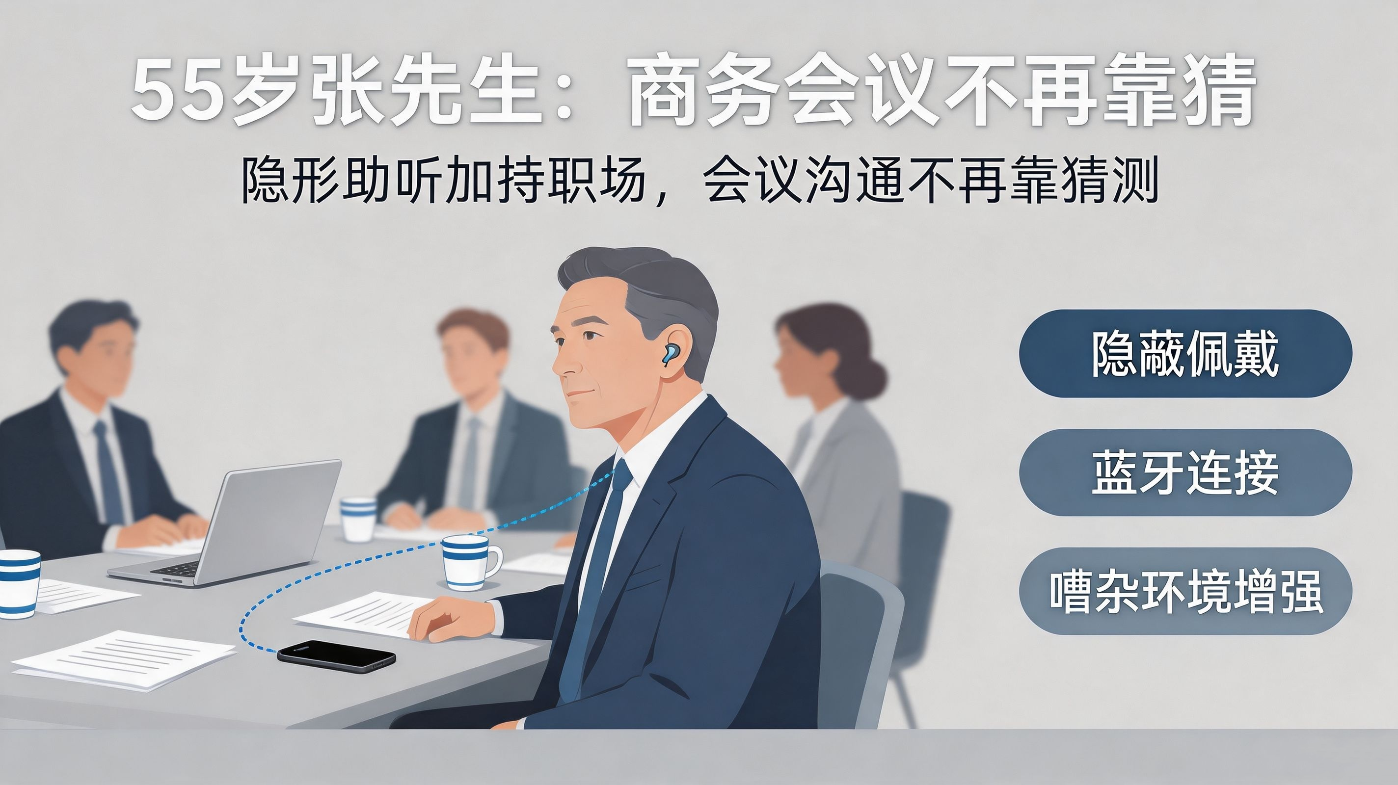 【案例】55岁张先生：商务会议不再"靠猜"