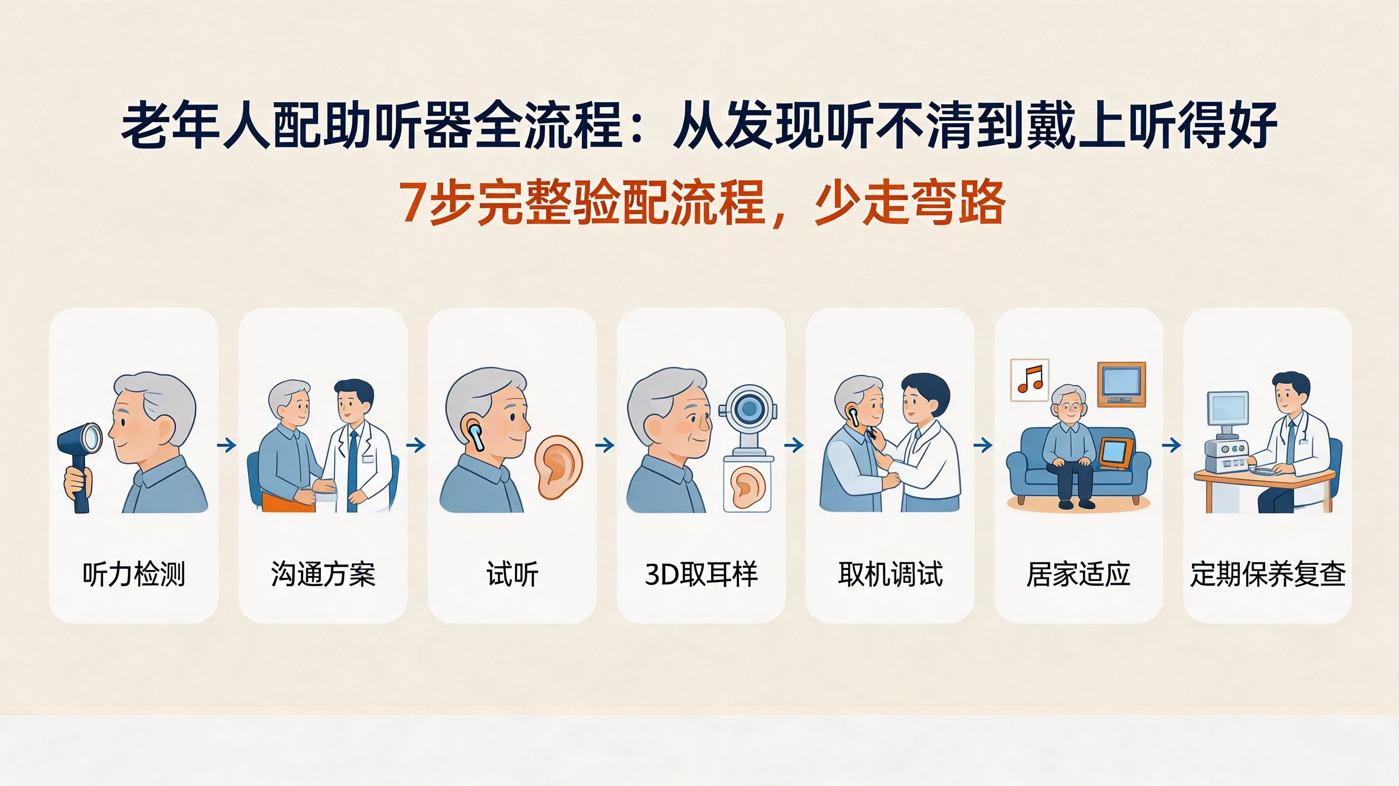 老年人配助听器全流程：从发现听不清到戴上听得好