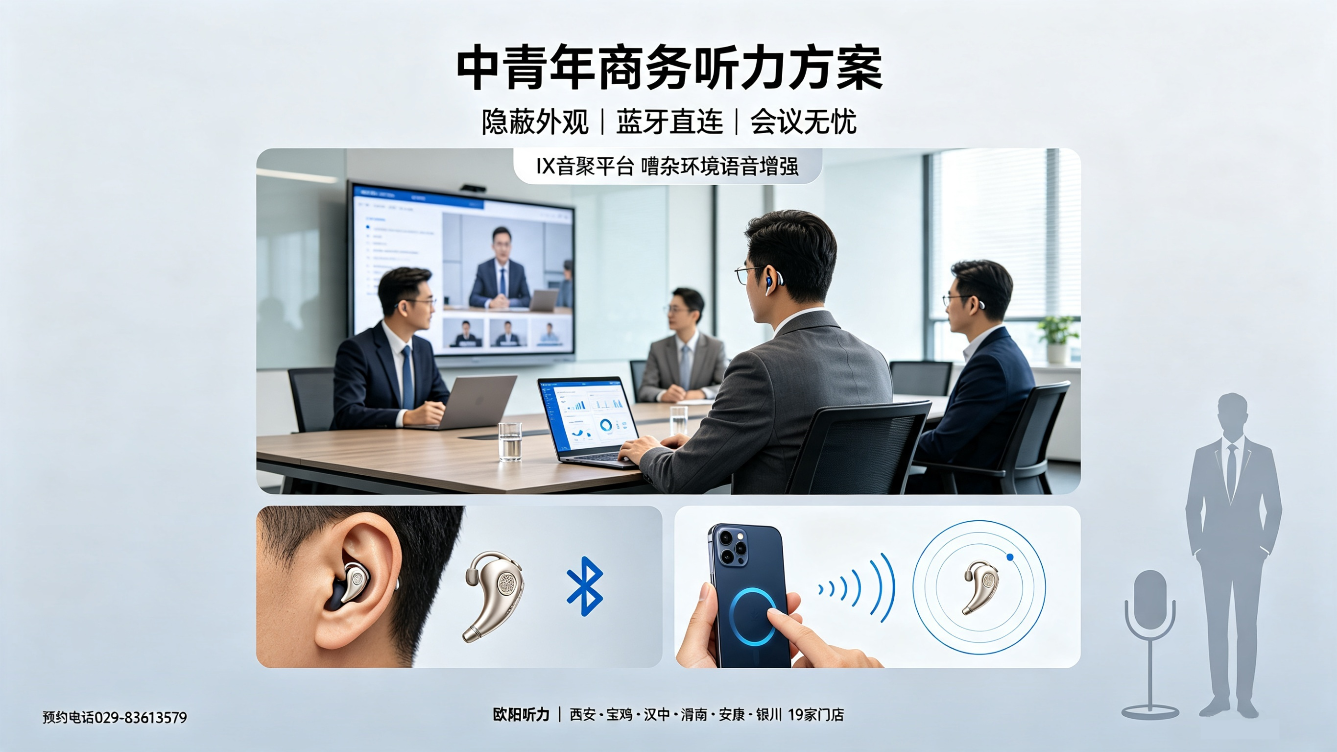 中青年商务听力方案 —— 隐蔽外观 | 蓝牙直连 | 会议无忧