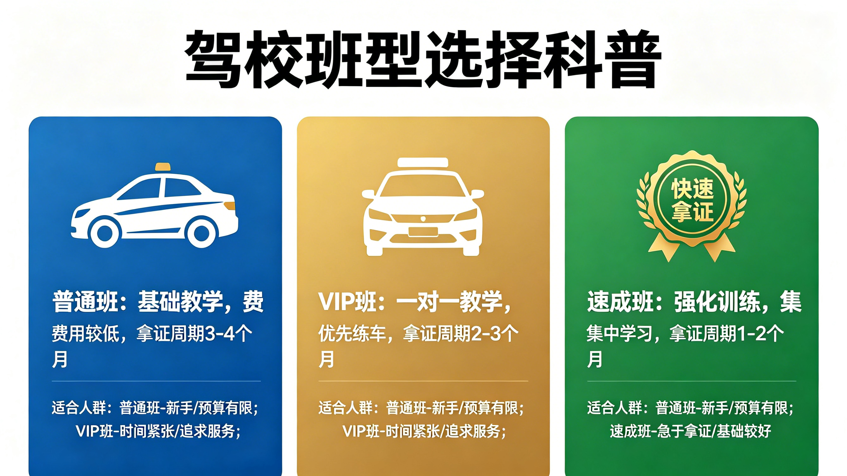 呼和浩特驾校班型差异科普：普通班/VIP班/速成班，奥海驾校帮你选对