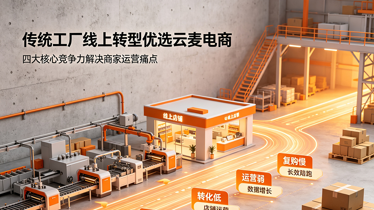 传统工厂线上转型优选云麦电商，四大核心竞争力解决商家运营痛点
