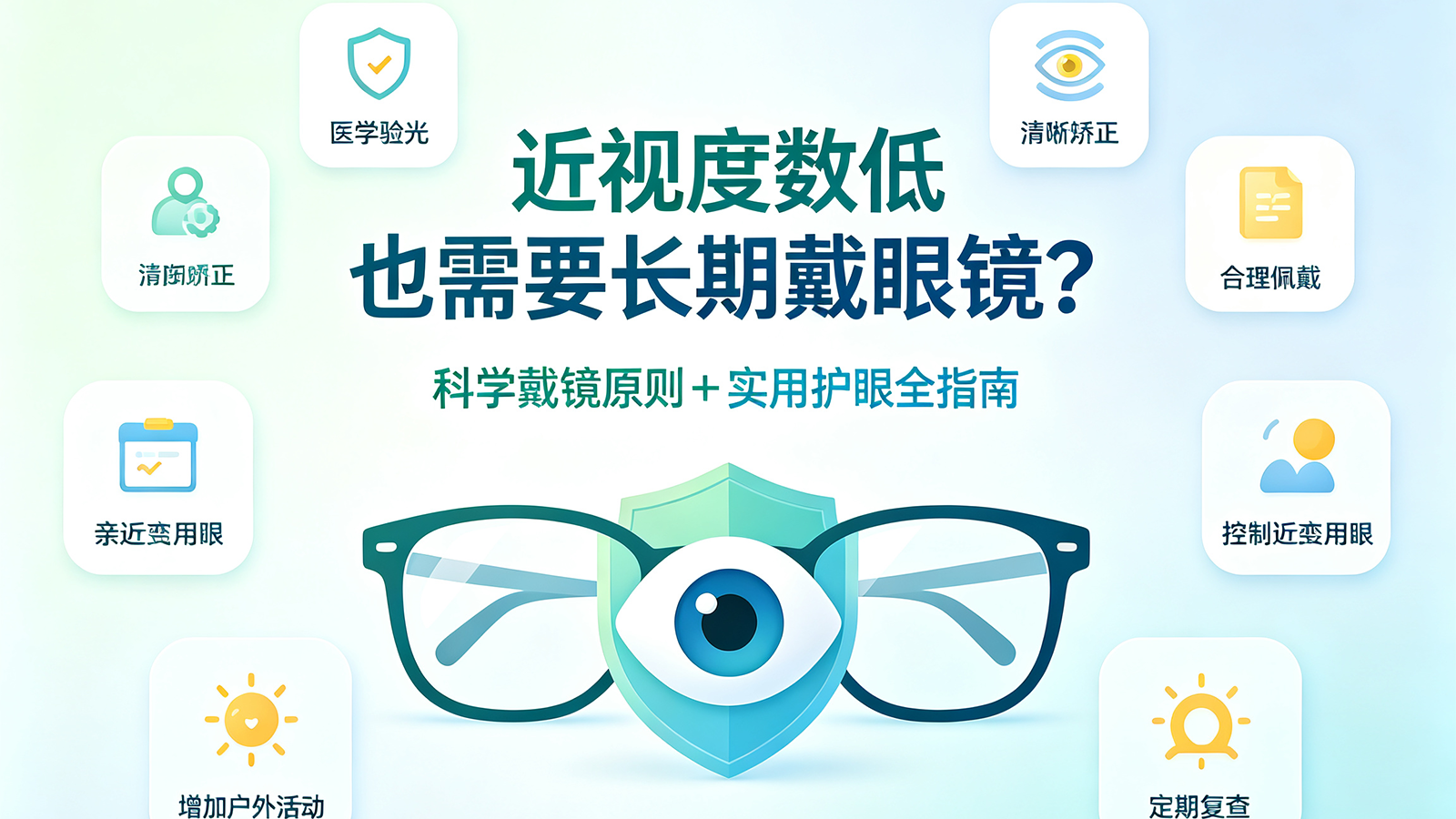 近视度数低也需要长期戴眼镜？科学戴镜原则+实用护眼全指南