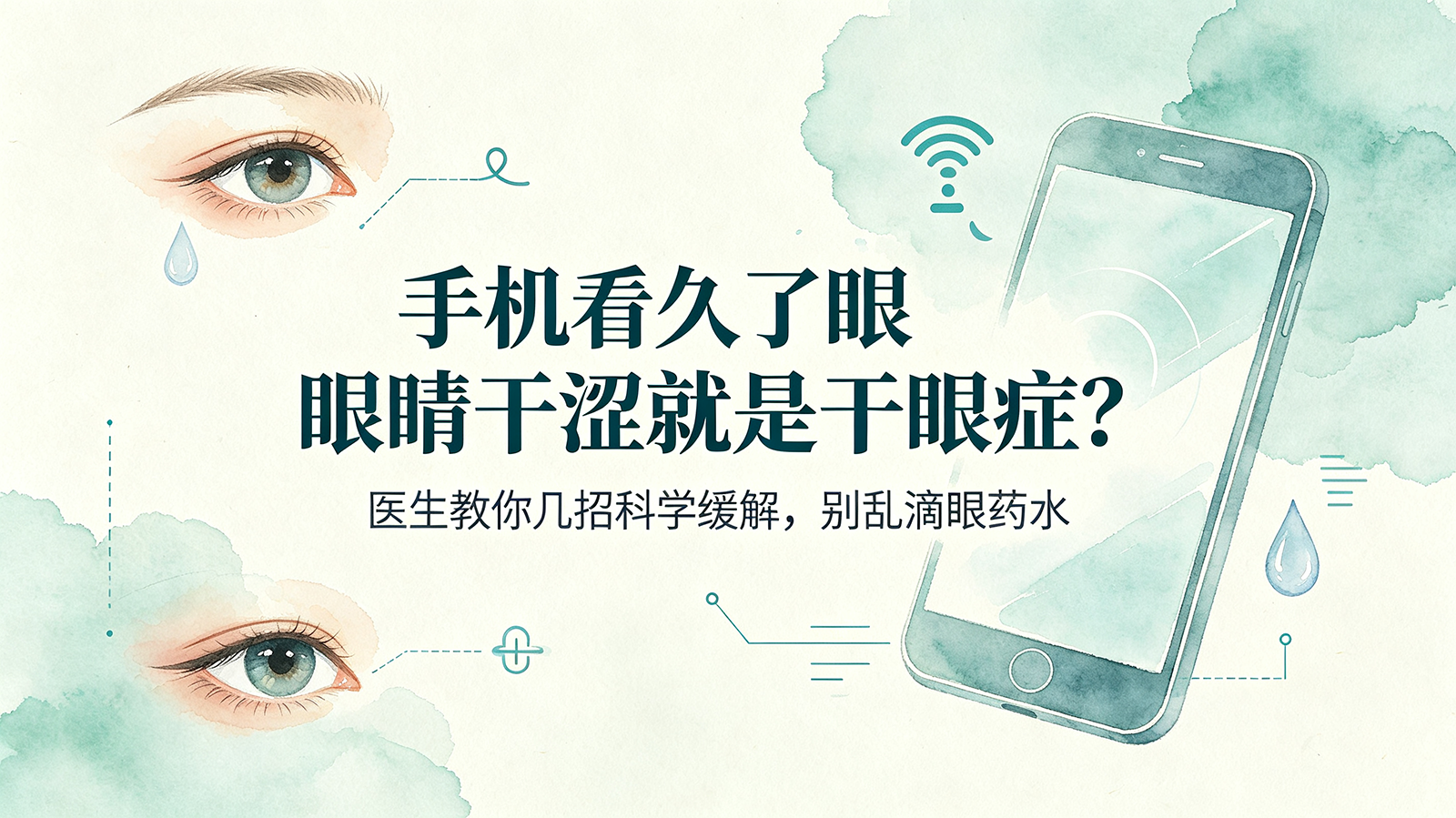 手机看久了眼睛干涩就是干眼症？医生教你几招科学缓解，别乱滴眼药水