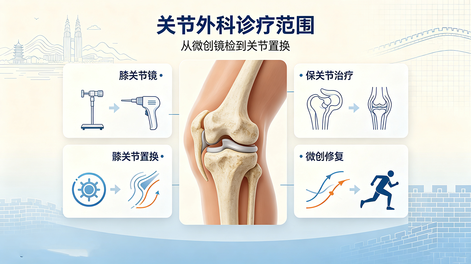 关节外科——膝关节镜微创与髋关节置换、保关节、微创修复