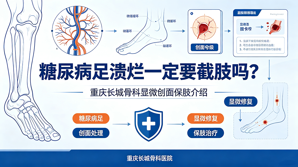 糖尿病足溃烂一定要截肢吗？重庆长城骨科显微创面保肢介绍