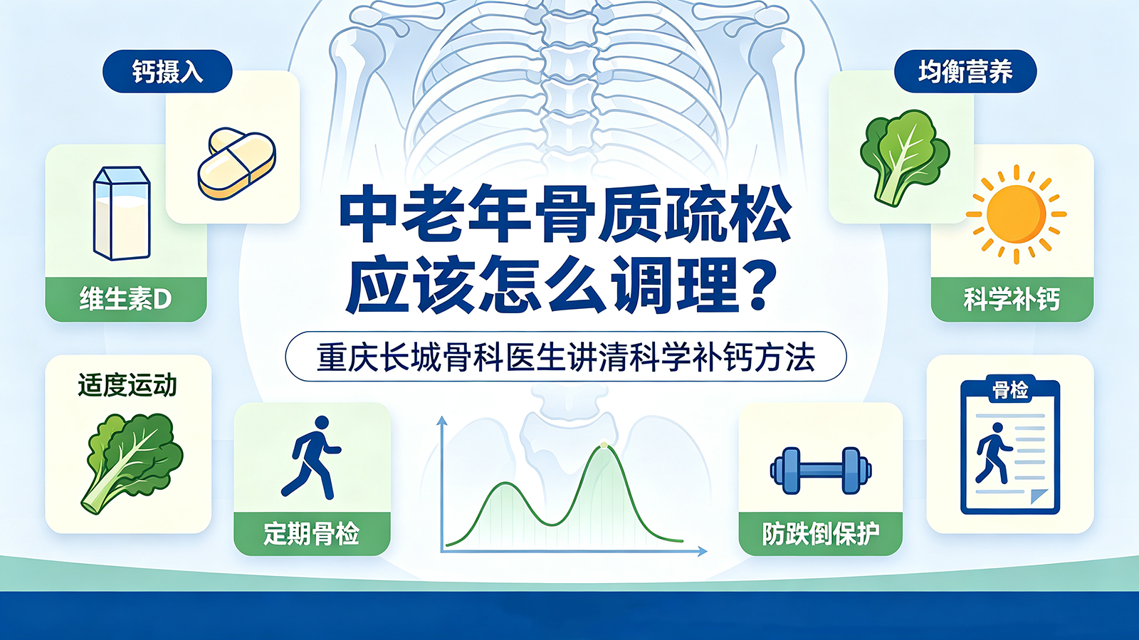 中老年骨质疏松应该怎么调理？重庆长城骨科医生讲清科学补钙方法
