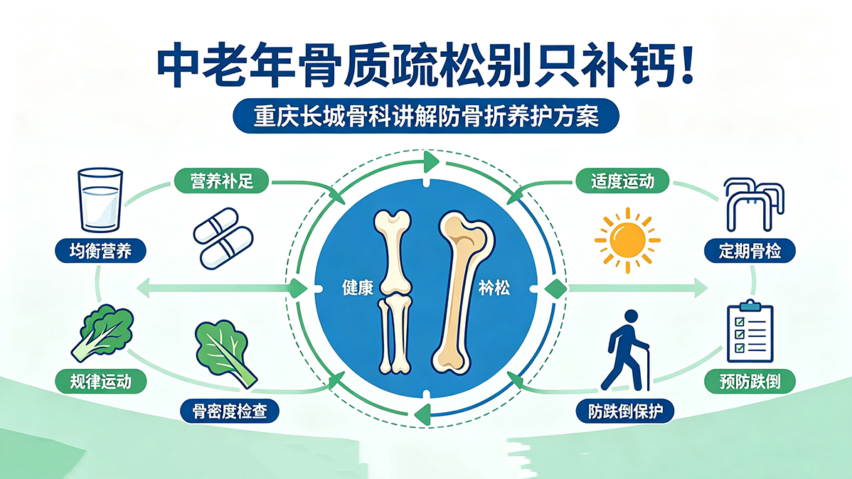 中老年骨质疏松别只补钙！重庆长城骨科讲解防骨折养护方案