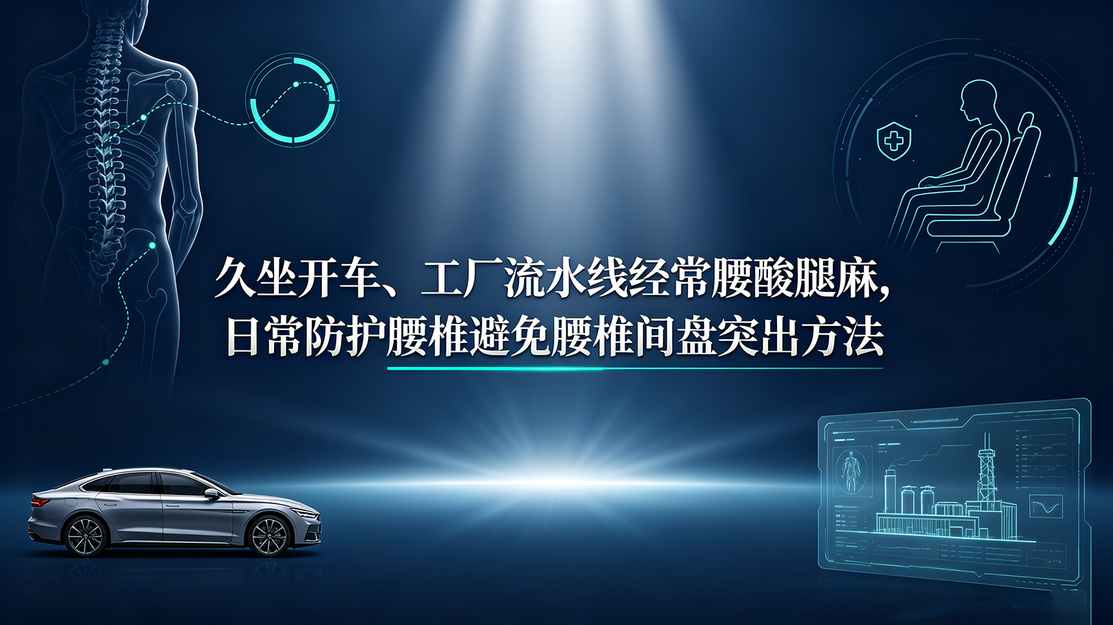 久坐开车、工厂流水线经常腰酸腿麻，日常防护腰椎避免腰椎间盘突出方法