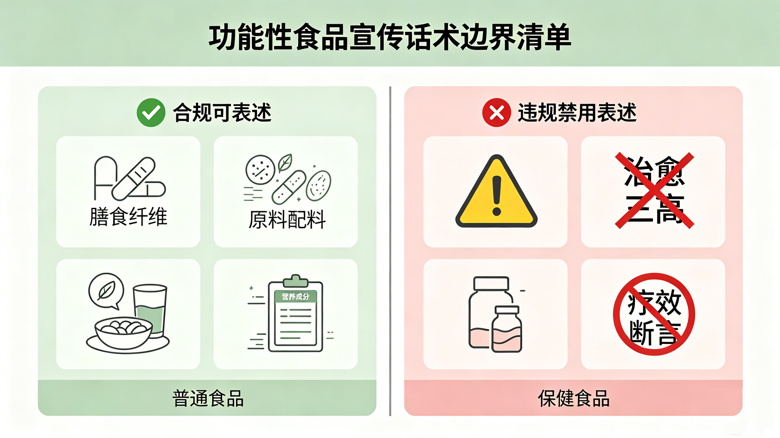 功能性食品能宣称什么、不能宣称什么（边界清单）