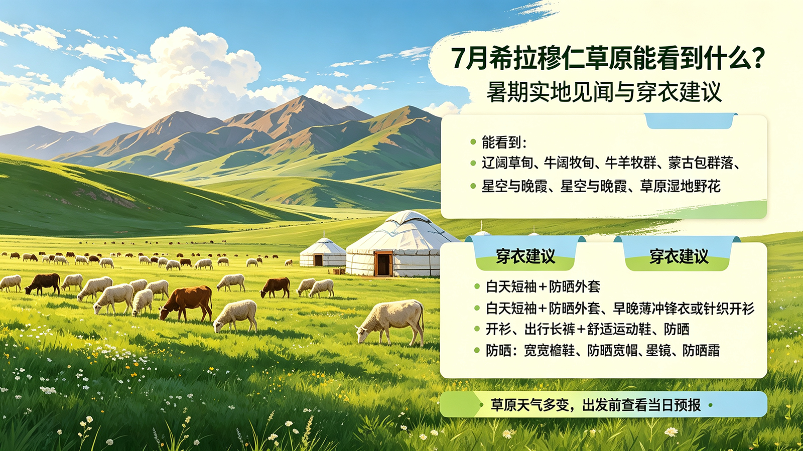 7月去希拉穆仁草原能看到什么？暑期实地见闻与穿衣建议