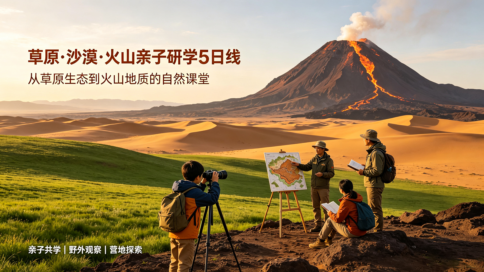 草原 + 沙漠 + 火山亲子研学5日线