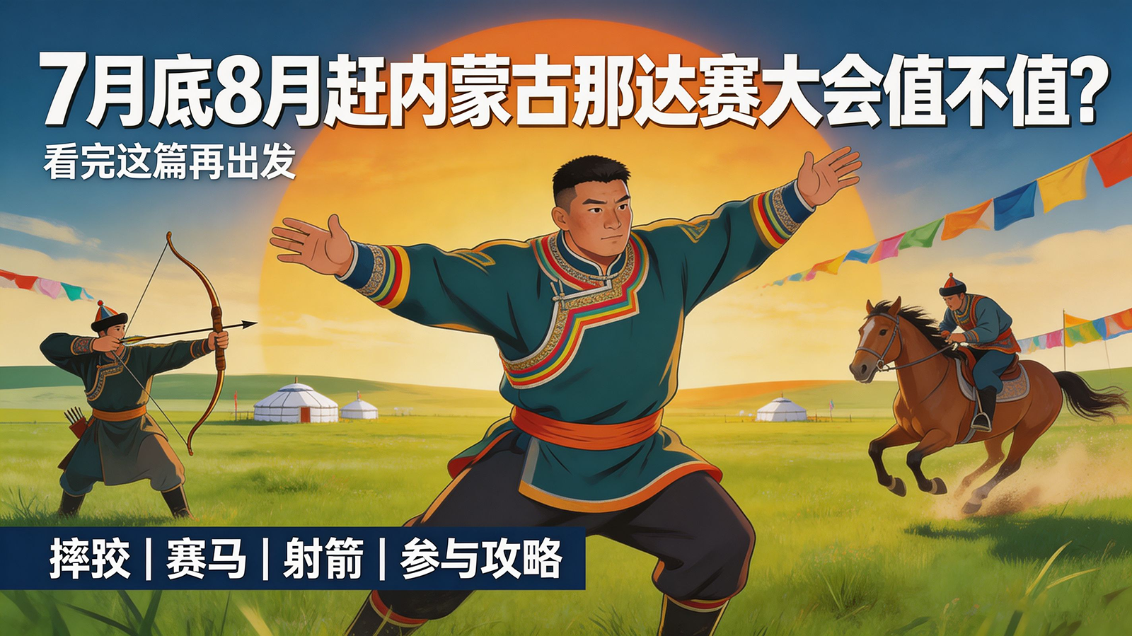 7月底8月赶内蒙古那达慕大会值不值？摔跤赛马射箭观看与参与攻略